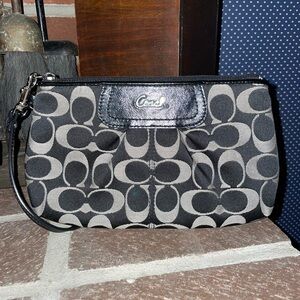 Coach Black and Gray Wristlet